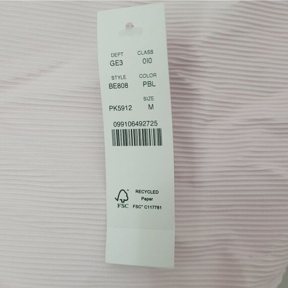 New J.Crew Ribbed High-Rise Cheeky Bikini Bottom in Light Pink Size Medium NWT - Picture 4 of 11